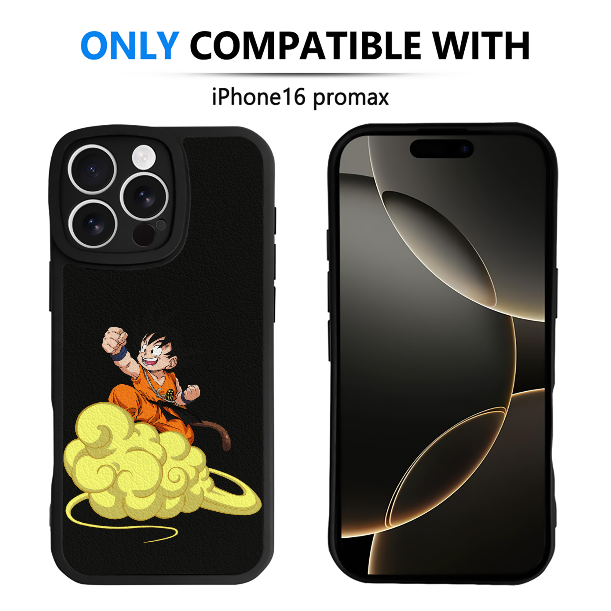 （画像用） ドラゴンボール 孫悟空（そん ごくう）Son Goku カカロット DRAGON BALL Kakarotto 【iPhone 16シリーズ対応】シリコンスマホケース（レザー調） 材質：シリコン